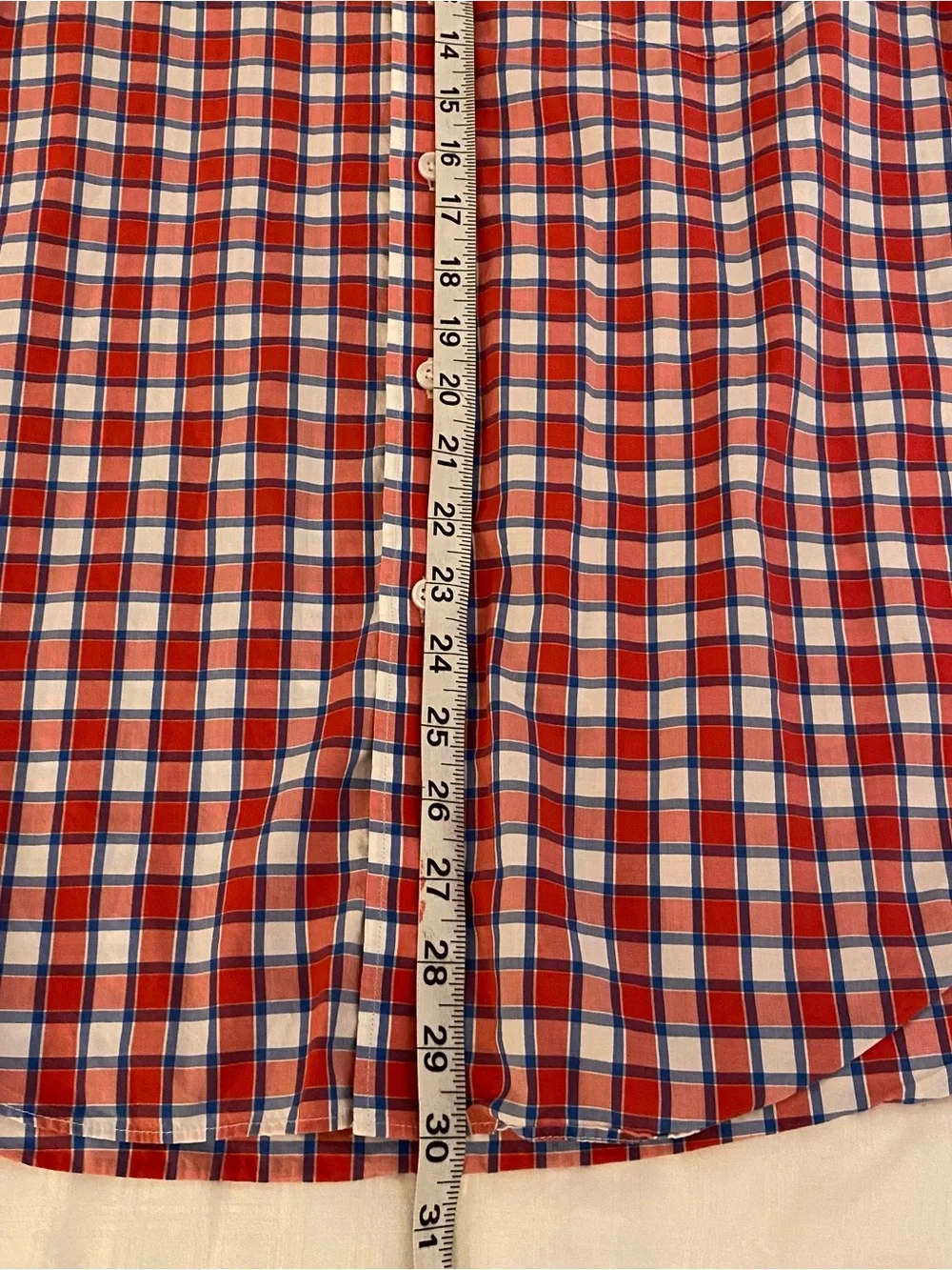 J. Crew Shirt Mens L Red Plaid Button Down Lightweight 100% Cotton Casual Basics
